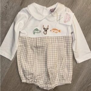 The Smocking Place 18 month boy bubble (deer and fish pattern)